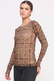 Cheetah-Print Mesh Top I ABED7583 I SHIP 09/25/24