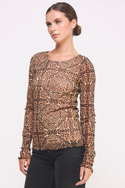 Cheetah-Print Mesh Top I ABED7583 I SHIP 09/25/24