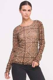 Cheetah-Print Mesh Top I ABED7583 I SHIP 09/25/24