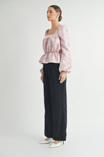 Load image into Gallery viewer, Square Neck Long sleeve Blouse I ABED7597
