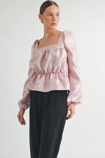Load image into Gallery viewer, Square Neck Long sleeve Blouse I ABED7597
