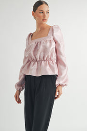 Square Neck Long sleeve Blouse I ABED7597