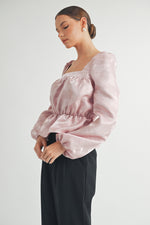 Load image into Gallery viewer, Square Neck Long sleeve Blouse I ABED7597
