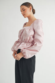 Square Neck Long sleeve Blouse I ABED7597