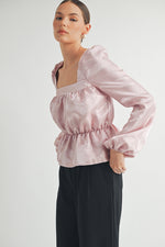 Load image into Gallery viewer, Square Neck Long sleeve Blouse I ABED7597
