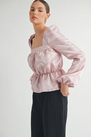 Square Neck Long sleeve Blouse I ABED7597