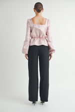 Load image into Gallery viewer, Square Neck Long sleeve Blouse I ABED7597
