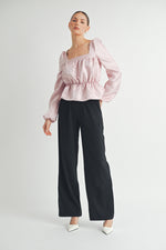Load image into Gallery viewer, Square Neck Long sleeve Blouse I ABED7597
