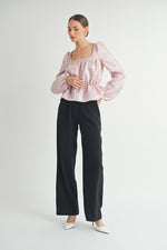 Load image into Gallery viewer, Square Neck Long sleeve Blouse I ABED7597
