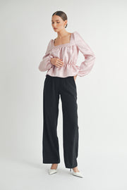 Square Neck Long sleeve Blouse I ABED7597