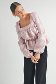 Square Neck Long sleeve Blouse I ABED7597