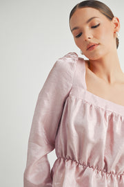 Square Neck Long sleeve Blouse I ABED7597