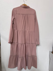 Tiered Maxi Shirt Dress I ABED7609 I SHIP 10/03/24