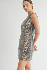Load image into Gallery viewer, Sequin Leopard Printed Mini Dress I ABED7618
