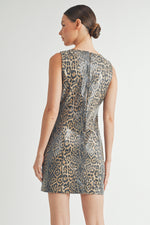 Load image into Gallery viewer, Sequin Leopard Printed Mini Dress I ABED7618
