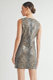 Sequin Leopard Printed Mini Dress I ABED7618