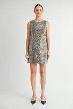 Load image into Gallery viewer, Sequin Leopard Printed Mini Dress I ABED7618
