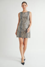 Load image into Gallery viewer, Sequin Leopard Printed Mini Dress I ABED7618

