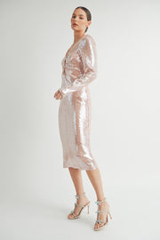 Deep V-Neck Midi Dress I ABED7619