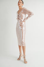 Load image into Gallery viewer, Deep V-Neck Midi Dress I ABED7619
