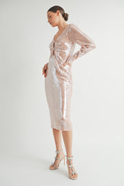 Deep V-Neck Midi Dress I ABED7619