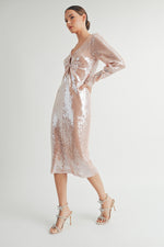 Load image into Gallery viewer, Deep V-Neck Midi Dress I ABED7619
