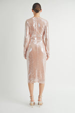 Load image into Gallery viewer, Deep V-Neck Midi Dress I ABED7619
