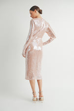Load image into Gallery viewer, Deep V-Neck Midi Dress I ABED7619

