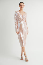 Deep V-Neck Midi Dress I ABED7619