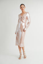 Load image into Gallery viewer, Deep V-Neck Midi Dress I ABED7619

