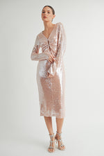 Load image into Gallery viewer, Deep V-Neck Midi Dress I ABED7619
