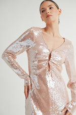 Load image into Gallery viewer, Deep V-Neck Midi Dress I ABED7619
