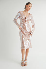 Deep V-Neck Midi Dress I ABED7619