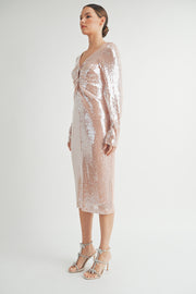 Deep V-Neck Midi Dress I ABED7619