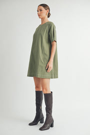 Short-Sleeve Crew-Neck Mini Dress I ABED7623 I SHIP:TBD