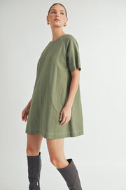 Short-Sleeve Crew-Neck Mini Dress I ABED7623 I SHIP:TBD