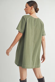 Short-Sleeve Crew-Neck Mini Dress I ABED7623 I SHIP:TBD