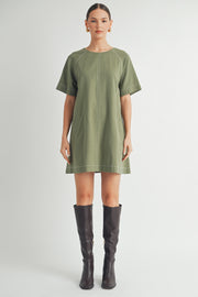 Short-Sleeve Crew-Neck Mini Dress I ABED7623 I SHIP:TBD