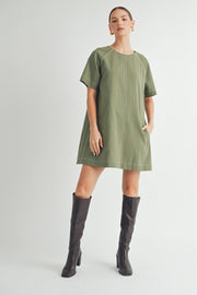 Short-Sleeve Crew-Neck Mini Dress I ABED7623 I SHIP:TBD