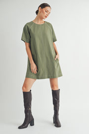 Short-Sleeve Crew-Neck Mini Dress I ABED7623 I SHIP:TBD