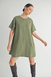 Short-Sleeve Crew-Neck Mini Dress I ABED7623 I SHIP:TBD