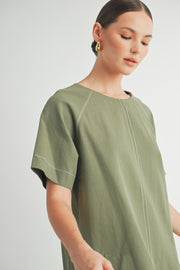 Short-Sleeve Crew-Neck Mini Dress I ABED7623 I SHIP:TBD