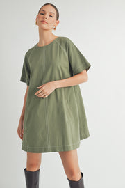 Short-Sleeve Crew-Neck Mini Dress I ABED7623 I SHIP:TBD