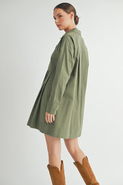 Long-Sleeve Mini Shirt Dress I ABED7624 I SHIP : TBD