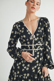 Women's wholesale apparel vendor for boutique shop | V-Neck Long Sleeves Maxi Dress