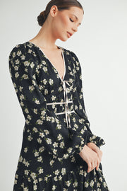 Women's wholesale apparel vendor for boutique shop | V-Neck Long Sleeves Maxi Dress