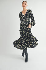 Load image into Gallery viewer, Women&#39;s wholesale apparel vendor for boutique shop | V-Neck Long Sleeves Maxi Dress
