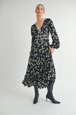 Load image into Gallery viewer, Women&#39;s wholesale apparel vendor for boutique shop | V-Neck Long Sleeves Maxi Dress
