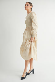 Smocked Bodice Midi Dress I ABED7641 I SHIP:TBD