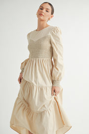 Smocked Bodice Midi Dress I ABED7641 I SHIP:TBD